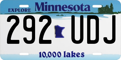 MN license plate 292UDJ