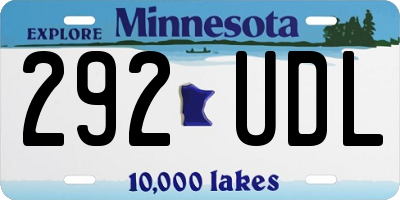 MN license plate 292UDL