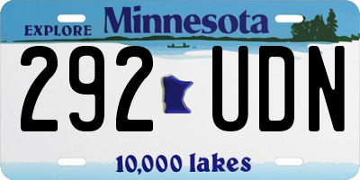 MN license plate 292UDN