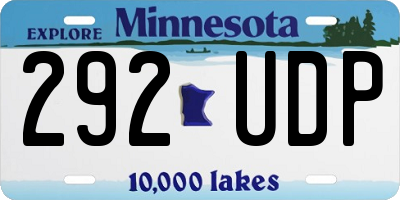 MN license plate 292UDP