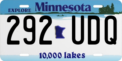 MN license plate 292UDQ