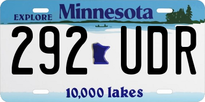 MN license plate 292UDR