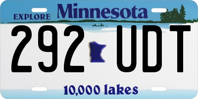 MN license plate 292UDT