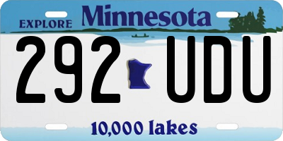 MN license plate 292UDU