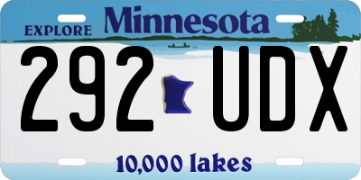 MN license plate 292UDX