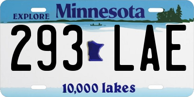 MN license plate 293LAE