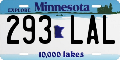 MN license plate 293LAL