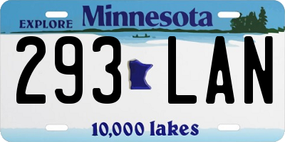 MN license plate 293LAN