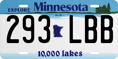 MN license plate 293LBB
