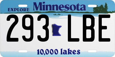 MN license plate 293LBE