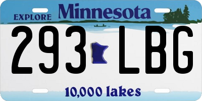 MN license plate 293LBG
