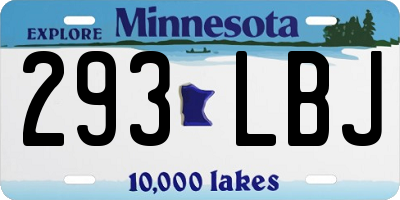 MN license plate 293LBJ