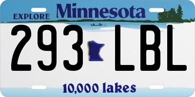 MN license plate 293LBL