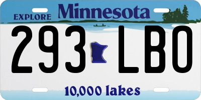 MN license plate 293LBO