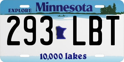 MN license plate 293LBT