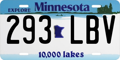 MN license plate 293LBV
