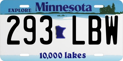 MN license plate 293LBW