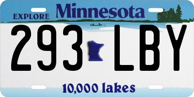 MN license plate 293LBY