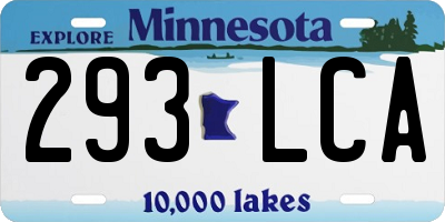 MN license plate 293LCA