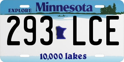 MN license plate 293LCE