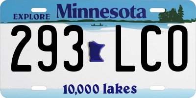 MN license plate 293LCO