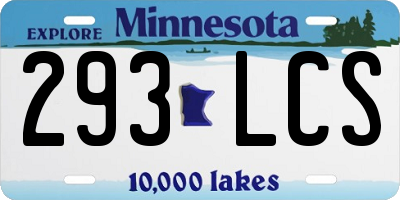 MN license plate 293LCS