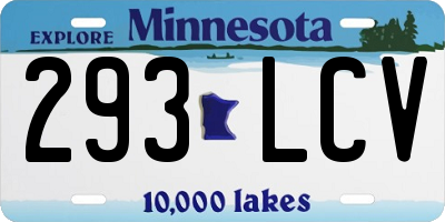 MN license plate 293LCV
