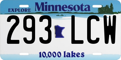 MN license plate 293LCW