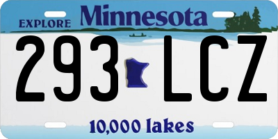 MN license plate 293LCZ