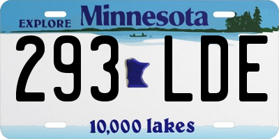 MN license plate 293LDE