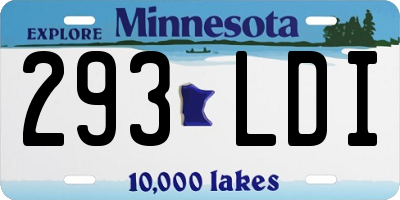 MN license plate 293LDI