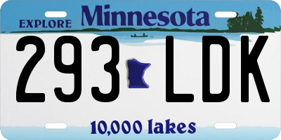 MN license plate 293LDK