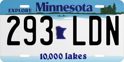 MN license plate 293LDN