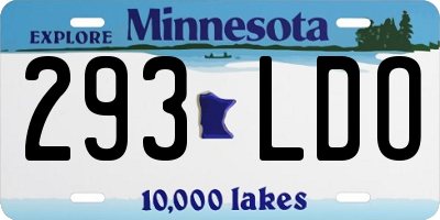 MN license plate 293LDO