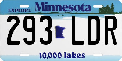 MN license plate 293LDR