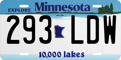 MN license plate 293LDW