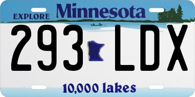 MN license plate 293LDX