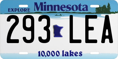 MN license plate 293LEA