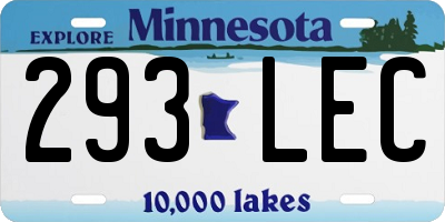 MN license plate 293LEC
