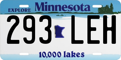 MN license plate 293LEH