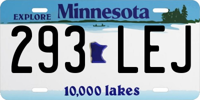 MN license plate 293LEJ