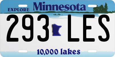 MN license plate 293LES