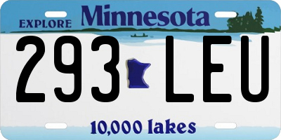 MN license plate 293LEU
