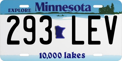 MN license plate 293LEV