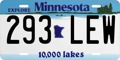 MN license plate 293LEW