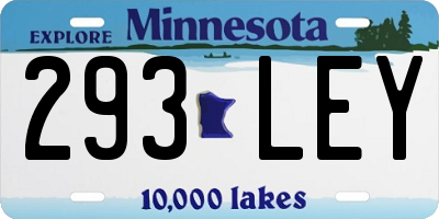 MN license plate 293LEY