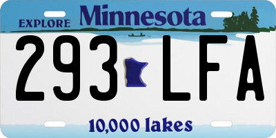 MN license plate 293LFA