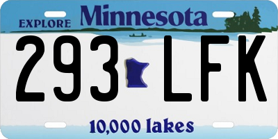 MN license plate 293LFK