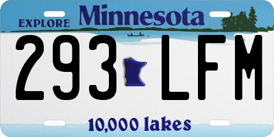 MN license plate 293LFM