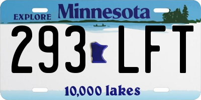 MN license plate 293LFT